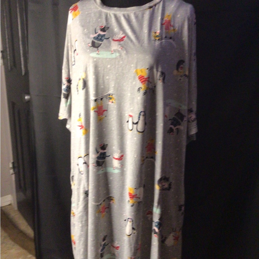 #614 Secret Treasures Gray Pajama Dress #614